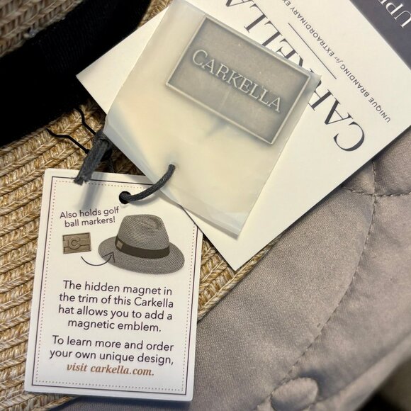 NWT Carkella by Wallaroo Fairway Beige Fedora Sunhat Mens Womens Unisex M/L - Picture 8 of 9